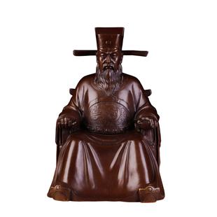 包公铜像包拯包青天人物摆件镇宅台湾祥狮纯铜风水铜器桌面工艺品