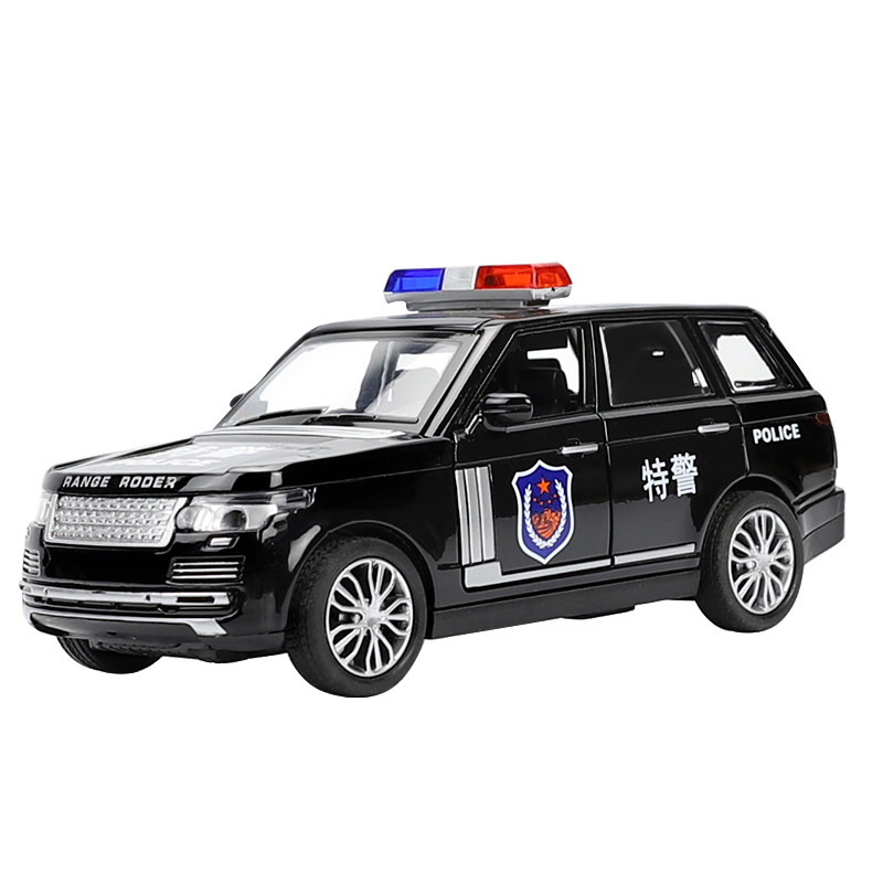 合金路虎警车模型可开门男孩玩具