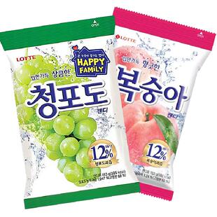 韩国进口乐天青葡萄糖水蜜桃糖2组合装网红同款水果味