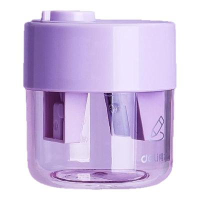 得力双孔儿童卷笔刀大孔径削笔器