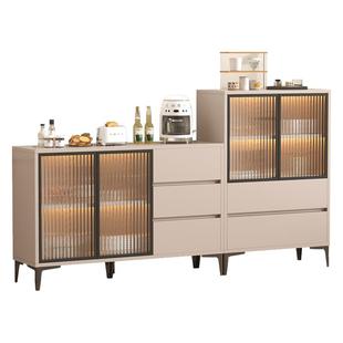 实木餐边柜靠墙一体家用客厅酒柜现代简约墙边柜矮柜茶水柜斗柜