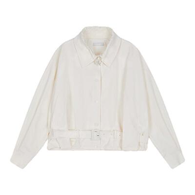 MOUSSY 2026春季新品甜酷风灯笼袖短款收腰夹克外套028JSC30-1039