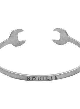 欧美风钛钢复古怀旧双头情侣手环