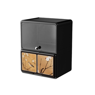 杯子收纳置物架桌面茶杯中古水杯架防尘茶具马克杯咖啡茶包收纳柜