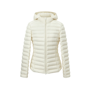 SUK 百搭轻羽!可脱卸连帽90白鹅绒绗缝收腰保暖修身版羽绒服女