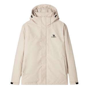 骆驼男装棉服外套秋冬季新款连帽保暖防风防寒加绒加厚棉衣外套女