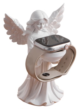 创意天使女孩适用于苹果华为手表充电器支架桌面放置架生日礼实用