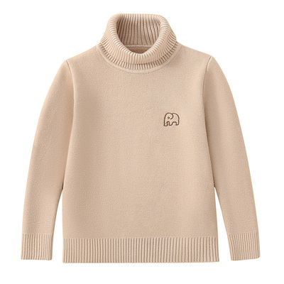 女童一体绒毛衣秋冬季高领打底衫