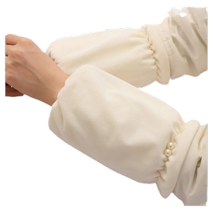 隐形袖套羽绒服防脏女冬短款专用套袖黑色白色办公室工作护袖手袖