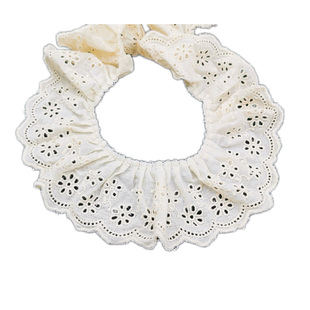 diy童装娃衣窗帘布艺装饰多款米/白色纯棉布刺绣褶子蕾丝花边辅料