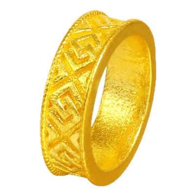 老克勒通用足金方胜纹卡环