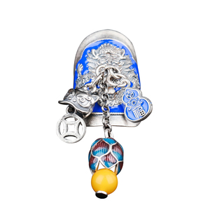 纯银S925珐琅天然蜜蜡石戒指民族风霸气个性送男女礼物原创