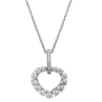 Chopard萧邦爱心钻石吊坠项链