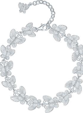 周六福蝴蝶手链女S925银手饰高级感小众百搭送女友节日礼物