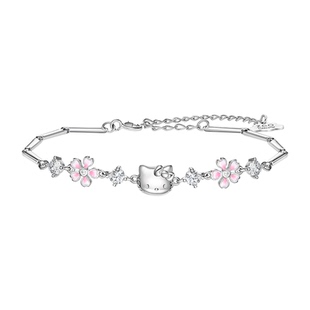 三丽鸥Hellokitty手链女生女款小众纯银饰情人节新年马年生日礼物