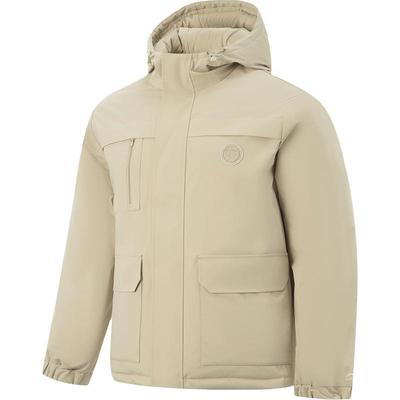 李宁防泼水宽松连帽男短羽绒服