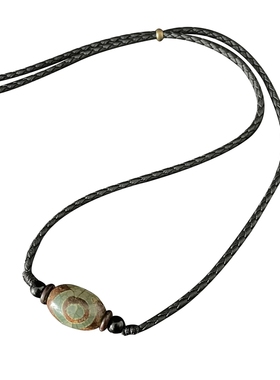 天珠项链横穿男锁骨链禁欲男士玉石小众简约装饰百搭配饰短款复古