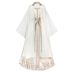 拟梦山海入梦原创春夏日常汉服新中式国风天丝立领长衫纱马面夏季