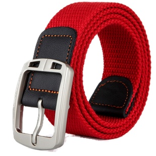 帆布腰带本命年皮带学生中青年编制休闲结婚红腰带加长男女士通用