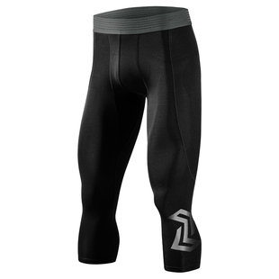 左右力量篮球紧身裤男七分高弹训练裤运动跑步健身速干透气压缩裤