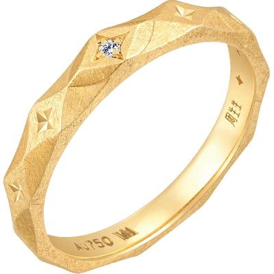 周生生18k黄色系列钻石戒指女