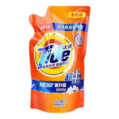 500g汰渍洗衣液家用袋装正品去渍除螨除菌低泡易漂本色整箱