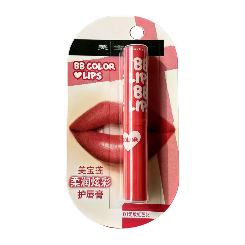 美宝莲柔润炫彩护唇膏宝蓓红芭比淡彩有色保湿水嫩滋润润唇膏
