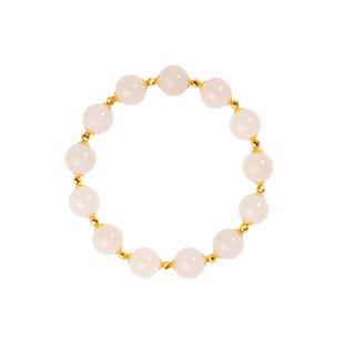 金玉良缘【金玉满堂】18K金藕粉和田玉手串高冰手链卡10礼物