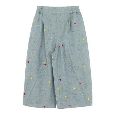 utouto秋季爱心绣花彩点休闲裤