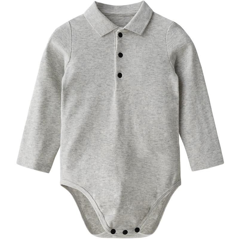 enhennbaby婴儿polo领包屁衣春装新生衣服百天宝宝连体衣哈衣爬服