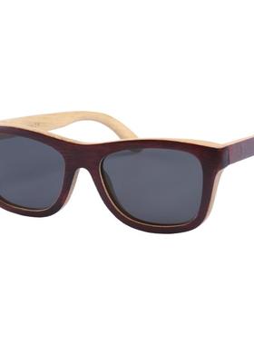 墨镜棕色竹子框架百搭超轻太阳镜