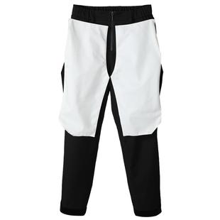 诺凡希黑白拼色户外男士休闲裤机能风拼接透气CITYWALK潮INS裤子