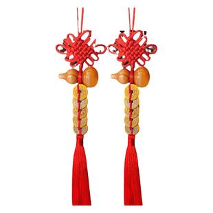 五帝钱门对门葫芦挂件白玉桃木天然与邻居大门口真品铜钱窗压门槛