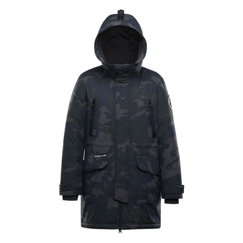 波司登羽绒服男冬季新品极寒短款户外迷彩鹅绒服连帽防风工装外套
