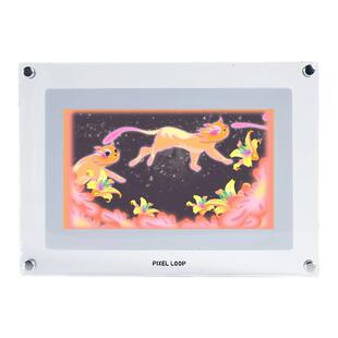 PIXELLOOP像素循环 艺术家合作系列 花与猫NFT动态画框 相框摆件