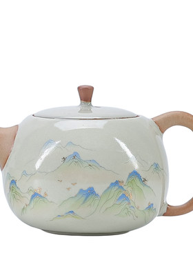 汝窑开片可养功夫茶壶单个泡茶