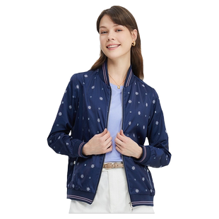 波顿2026春秋季新款女士棒球服潮流时尚美式休闲印花短款长袖外套