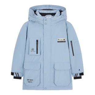 Champion冠军男女儿童装25冬季复古亲子多口袋保暖鸭绒连帽羽绒服