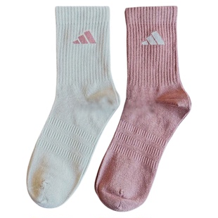 阿迪达斯2025薄款NEW LT CREW男袜女袜两双装中筒袜JX5054 JX5055