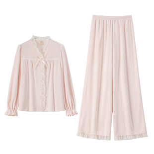 RoseTree珊瑚绒睡衣女2025新款公主风高级感薄绒家居服套装秋冬