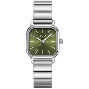 正港ZGO手表女款轻奢小众小绿表女士高级石英表情人节礼物送女友