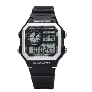 方形手表男运动复古小方表怀旧学生电子表夏季潮流男士防水方块表