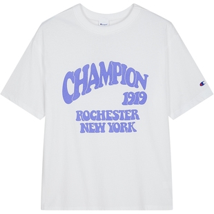 Champion冠军短袖t恤男2025夏季新款情侣纯棉圆领印花宽松休闲女