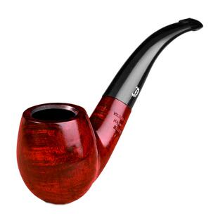 石楠木牛头烟斗9MM活性碳滤芯手工直式弯式中号男士烟丝实木烟斗