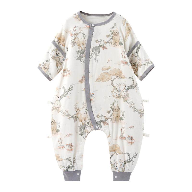 欧孕小冰心宝宝睡袋春夏季竹纤维天丝纱布婴儿防踢被儿童分腿睡袋