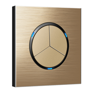 森尔86咖啡色拉丝开关插座玫瑰金轻点一开双控16A面板家用五孔USB