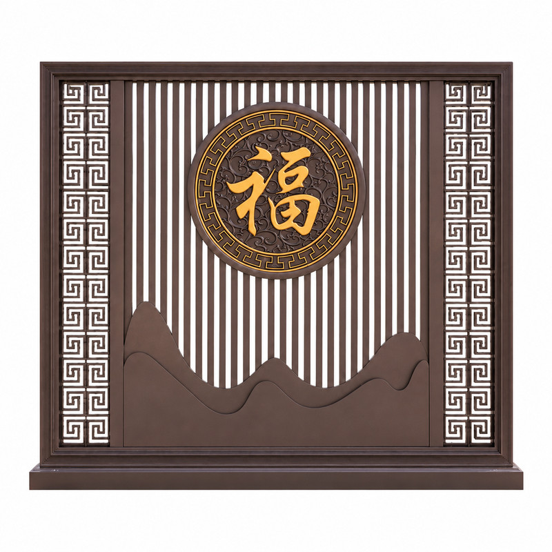 中式铝合金庭院屏风福字影壁墙别墅院子户外景观隔断定制背景墙