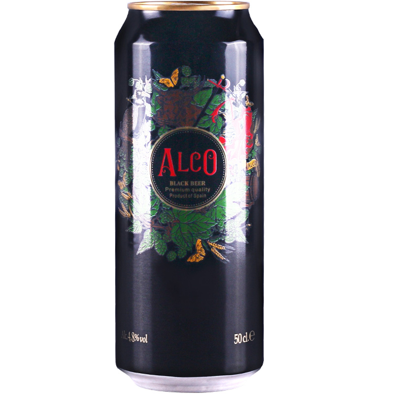 西班牙进阿尔寇啤酒ALCO焦香大麦黑啤酒500ml*24罐整箱清仓