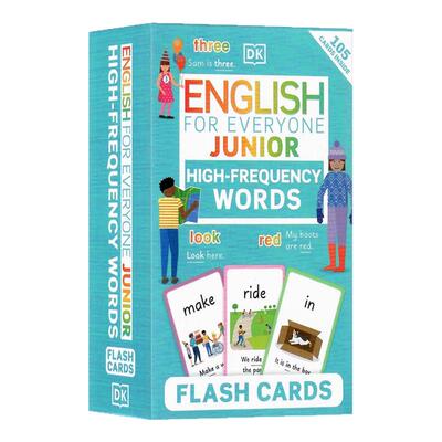 DK认读卡 人人学英语高频词汇闪卡盒装 英文原版 English for Everyone Junior High Frequency Words Flash Cards 儿童启蒙单词卡