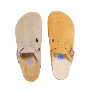 断码清库/全牛皮BK勃肯鞋真皮包头半拖鞋男女情侣款春夏厚软木底